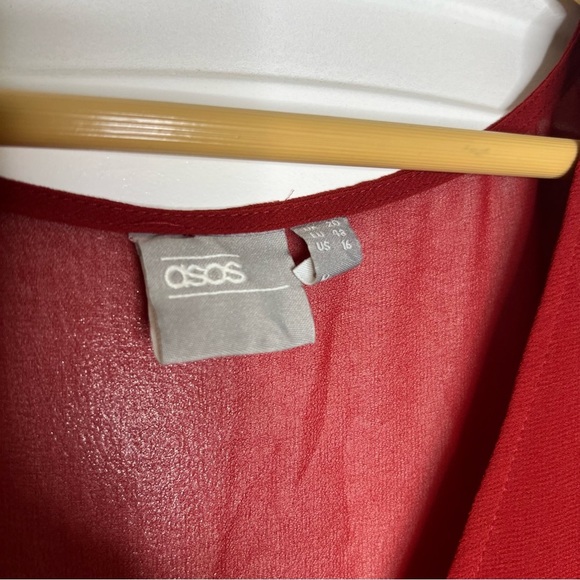 ASOS DESIGN dark red Curve mini tea dress size 16 - Picture 6 of 14